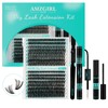 Lash Extension Kit 320Pcs,DIY Individual Lashes Clusters Kit,Lash Bond And