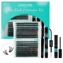 Lash Extension Kit 320Pcs,DIY Individual Lashes Clusters Kit,Lash Bond And Seal,Lash Remover For Eyelashes Extensions,Lash Applicator Tool For False Eyelash Cluster Kit At Home(40D50D,D-Mix9-16mmKit)