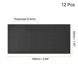 QUARKZMAN Blank Metal Card 3.9 x 2 Inches Brushed 201 Stainless Steel Plate for DIY Laser Engraving Name Plate 0.4 mm Thick Black Pack of 12