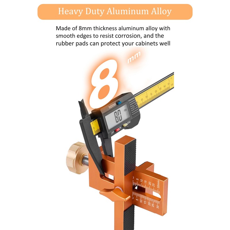 Cabinet Door Mounting Jig, Cabinet Door Installation Positioner with 10mm