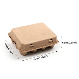 30 Pack Egg Cartons, 3x4 Style Natural Paper Egg Storage Containers Holder, Egg Carton Holds Up to One Twelve for Household, Kitchen and Farmhouse