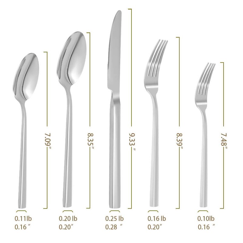 Kelenfer Silverware Set Flatware Set 18/10 Stainless Steel Mirror Polished