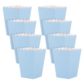 UUYYEO 24 Pcs Small Paper Popcorn Containers Cups Candy Favor Treat Boxes Birthday Party Snack Cups Popcorn Candy Holders French Fry Containers for Movie Night Party Blue