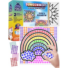 SUNGEMMERS Window Gem Art Suncatcher Kits - Craft for Kids 8-12 6-8, Fun Valentines Day Gifts for Grandkids, Birthday Gifts for Girls & Boys, Crafts for Ages 4-10, Fun DIY Art Kit for Kids 6-12