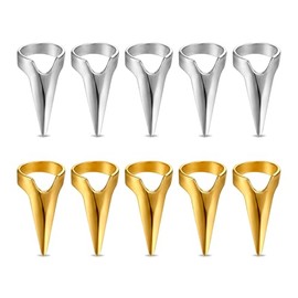 10 Pack Hair Parting Rings, Metal Finger Hair Sectioning Tools, Stainless Steel Hairline Separator Rings for Braiding Weaving Curling Extensions Cospl