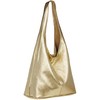 Caspar TL767 Large Leather Women’s Shopper Bag - Yellow -