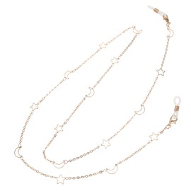 PACKOVE Copper Glasses Chain for Women Lost Eyeglass Holder Strap with Star Moon Design Neck Hanger for Sunglasses Reading and Sports Glasses Stylish Eyewear Accessory