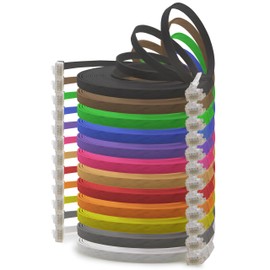 1.5m Cat6 Ultra Flat Gigabit LAN (RJ45) Slim Micro Cable - 12 Colors, 12 Pieces
