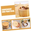 STOBAZA Multi-Function Wooden Salt Box Magnetic Lid Seasoning Canister Kitchen