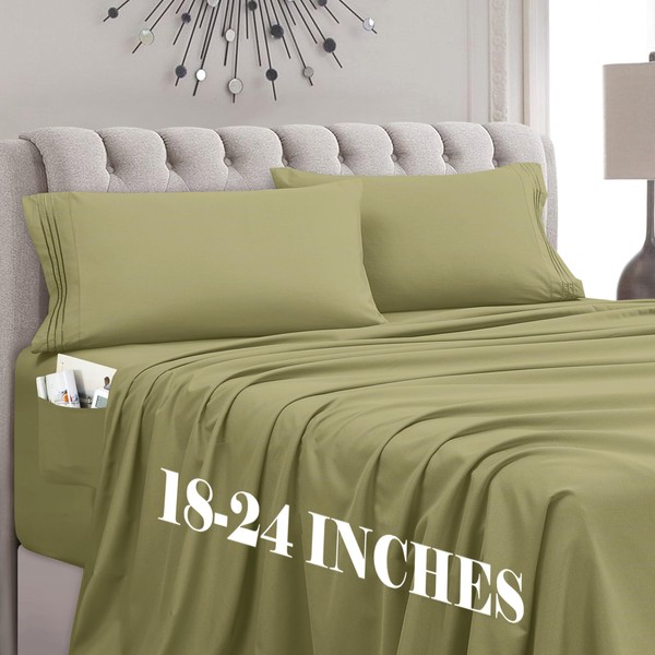 Mocassi Queen Size 4-Piece Bed Sheet Set - 1800 Premium
