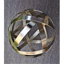 Jürgen Bocker Gartenambiente Decorative Sphere 15 cm Stainless Steel Matt Brushed Mesh Ball Striped Ball