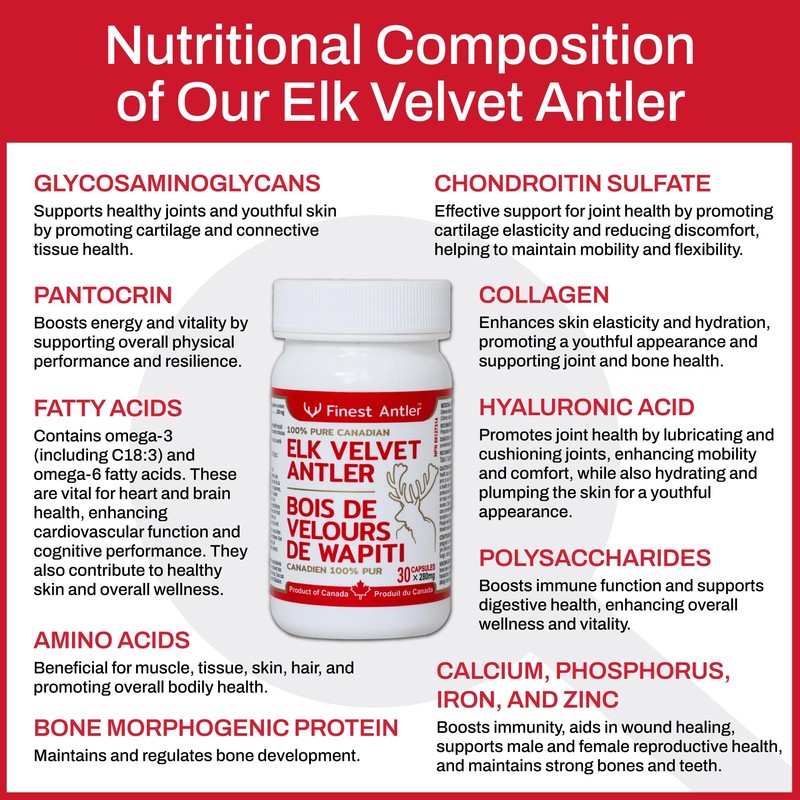 Velvet Antler, 100% Pure with No Additives, Freeze-Dried, Finely Grinded,