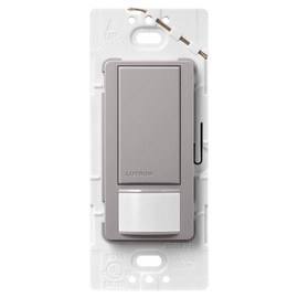 Lutron Maestro Motion Sensor Light Switch Indoor for Bathroom, Garage, Laundry Room, Any Bulbs, Occupancy Vacancy Sensor, Single-Pole, MS-OPS2-GR, Gray