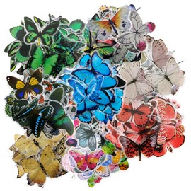 320 Pcs Butterfly Stickers Set Transparent Colorful Butterflies Stickers Decals for Nature Style Scrapbook Supplies Resin,Junk Journal Bullet,Journals Planners,Laptops Paper Crafts.