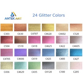 ANTEK ART Metallic Watercolour Paints, Glitter Watercolour Metallic Colours in a Portable Metal Case with Palette, Great Gift Idea for Artists, Painters (24 Glitter Colours)