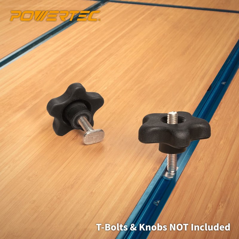 POWERTEC 71118 24 Inch Double-Cut Profile Universal T-Track with Predrilled