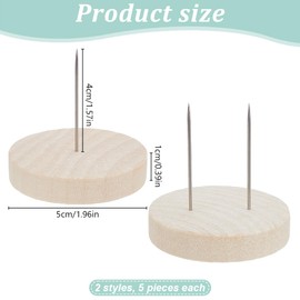 FREEBLOSS 10pcs Single Steel Needle Doll Holders&Double Steel Needle Doll Stands Needle Felting Doll Display Holders with Wooden Base for Crochet Dolls Felting Animal Dolls