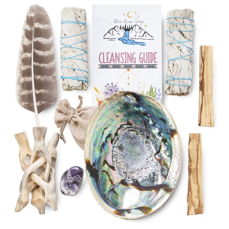 Blue River Sage Smudging & Energy Cleansing Kit with Amethyst,