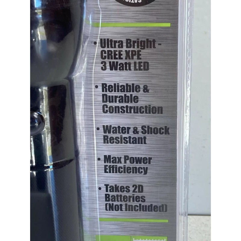 GlowMax 250 Lumens LED 2D Flashlight. Cree XPE 3 Watt