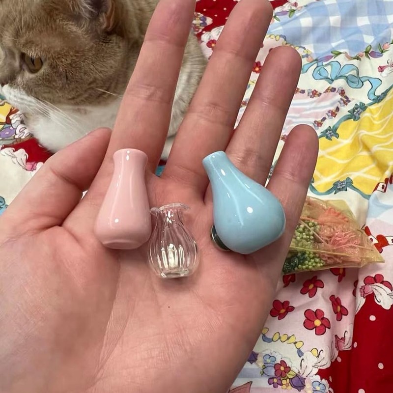 2 PCS Mini Vase for Cat Whiskers, Miniature Vase, Ceramic