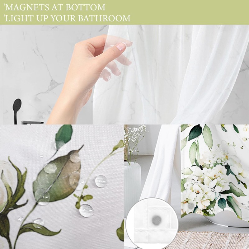 Tititex No Hooks Snap in Liner Blooming Bright White Floral