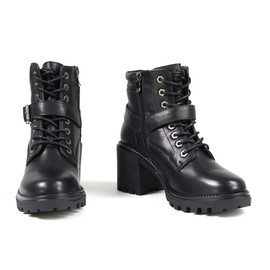 Milwaukee Leather Women's Premium Leather Lace-Up Motorcycle Rider Boots Collection MBL - 8