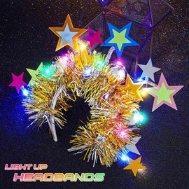 Fashband Light Up Star Headband LED Glitter Colorful Headpiece Sparking Hair Accessories for Women