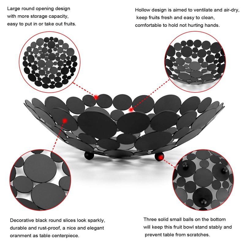 OwnMy Metal Fruit Bowl Basket Creative Table Centerpiece Fruit Stand