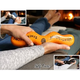 Heat-Wave (Mint Green)(Single) Synergy Stone - Contoured Hot Stone Massage Tool with Radiant Heat - Relaxing and Therapeutic for Neck, Back, Legs, Feet - Natural-Matte Surface for Skin with Oil only