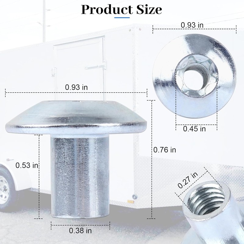 Domed Head Nut Torx Barrel 5/16" Thread Cargo Trailer Door