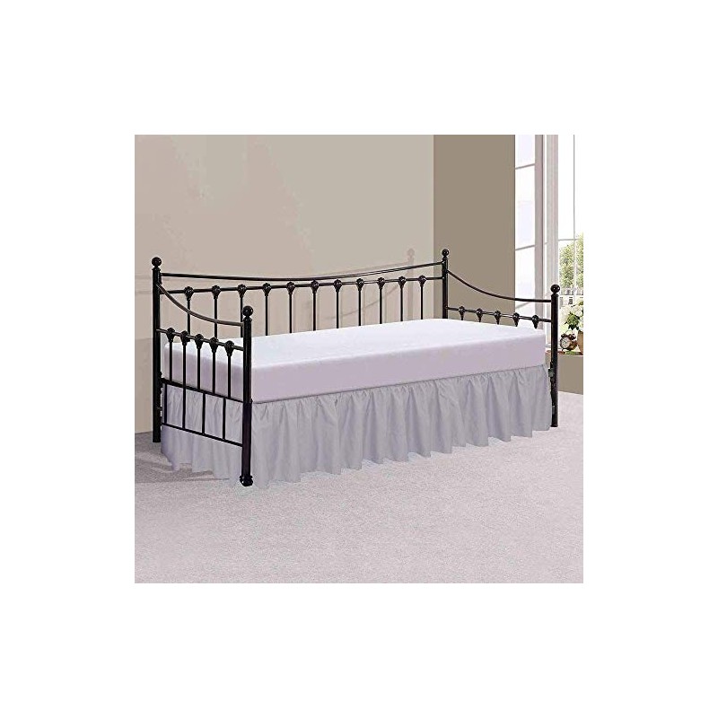 Daybed Skirt with Split Corners Twin Size Dust Ruffle Bedskirt-Bed