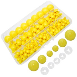 200Pcs Safety Eyes and Secure Washers for Amigurumi Crochet - Thalinfayi 10/15/24mm Plastic Safety Eyes Crochet Craft Eyes for Amigurumi, Crafts, Crochet Doll DIY Making Supplies (Yellow)