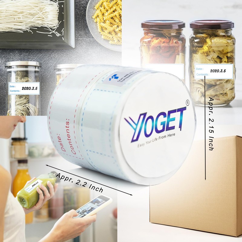 300pcs Removable Freezer Labels, Yoget 1 x 3 Inch Food