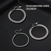 Ruispeed Set of 3 Stainless Steel Men's Bracelets Cuban Chain