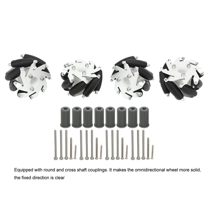 4Pcs 60mm Omnidirectional Wheel Aluminum Alloy Omni Directional Wheel Set