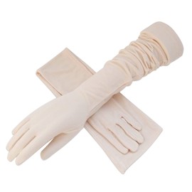 ITODA Long Arm Sleeve Sun UV Protection Driving Gloves Touchscreen Riding Party Mitts