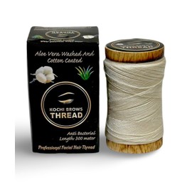 Kochi Co Eyebrow Threading Thread | Organic Cotton Thread for Precise Eyebrow Shaping | Ideal for Salon and Home Use | Thread for Perfect Eyebrow Sculpting (Pack of 1), Natural