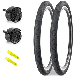 MAKELEN 2 Pack Bike Tire for Cruiser Bike 24" x2.125 Flame Pattern Thread Bicycle Tire for MTB Cruiser Bicycle Black