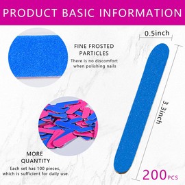 KISEER Mini Nail Files Bulk, 200 Pcs Disposable Double Sided Emery Boards Travel Size for Men, Women, Kids (3.3 Inch)