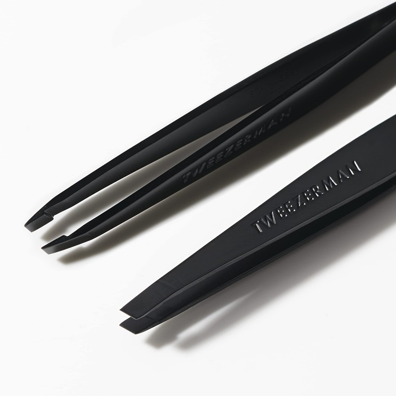 TWEEZERMAN Stainless Steel Tweezers with Hand-Finished Angled Tip for Hair