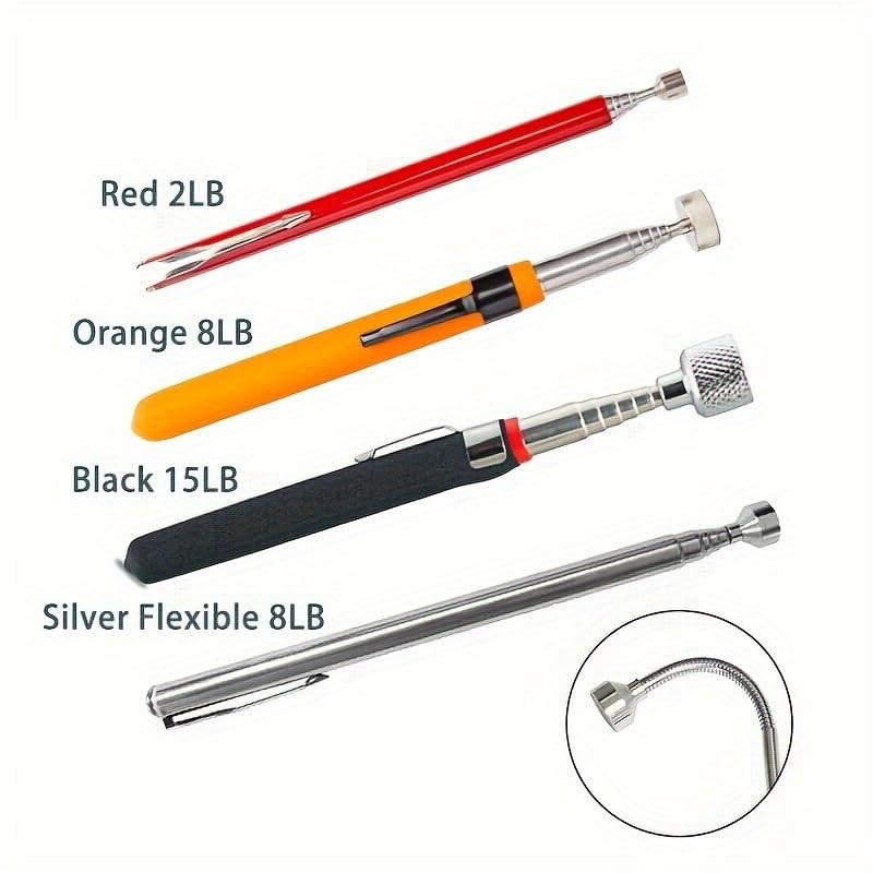 Telescoping Magnet Pickup Tool Set 4 Pack Extendable Telescopic Design