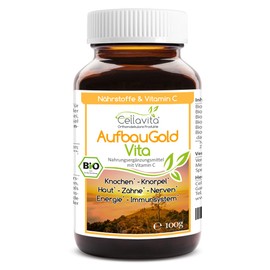Cellavita Building Gold Vita (Organic) for Bones, Skin, Teeth, Cartilage, Nerves, Energy, Immune System, 100 g