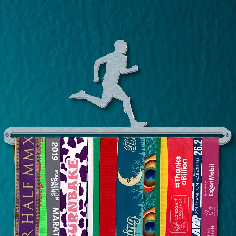 The Medal Hanger Shop | Male Runner | Brushed Stainless