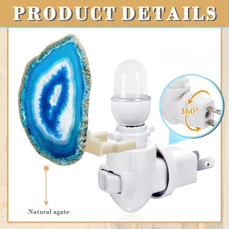 Hortsun Stone Nightlight Plug into Wall Christmas Agate Night Light