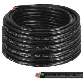 100FT 16/4 SJOOW 300V Wire, 16 AWG 4 Conductor 100FT Heavy Duty 300V Copper Cord, 16 Gauge 4 Conductor 100 Foot Portable Power Cable for Industrial Motor Leads, Machinery Circuits, Data Centers