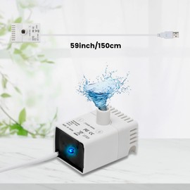 MISFANS Cat Fountain Replacement Pump, Compatible with All MISFANS Ceramic & Plastic Cat Fountains, Ultra-Quiet 0.7W Submersible Pump with Max Lift Height 23.6in, Energy-Saving, Easy to Replace