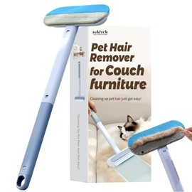 Pet Hair Remover for Couch, Grey, 17.3Inch, Durable, Reusable, Washable Lint Cleaner for Dog and Cat Hair, Gentle on Furniture, Effective on Carpets, Clothing, Bedding