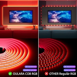 OULARA OULARA RGB COB LED strip 10M, color changing dimmable LED strip light 24V, WIFI works with Alexa/Google Assistant/Tuya, multicolored flexible strip light for TV, bedroom, party DIY decoration