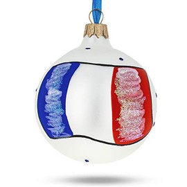 BestPysanky Flag of France Glass Ball Christmas Ornament