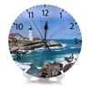 Mount Hour Home Decor Lighthouse Round Wall Clock Acrylic Silent